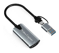 Карта видеозахвата USB3.1 Type-C / USB3.0 Type-A - HDMI, ver.02, серый 556328