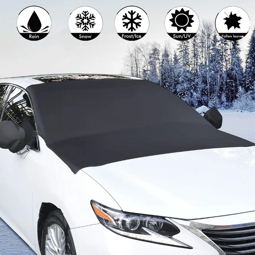 Защитный двухсторонний чехол / накидка на магнитах на лобовое стекло Winter Windshield Cover 170 х 120 см - фото 2 - id-p197390630