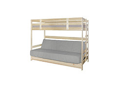 Двухъярусная кровать Массив-Лак (окрашена, обработана) с диваном (БНП) +матрас №2 | Подарки!