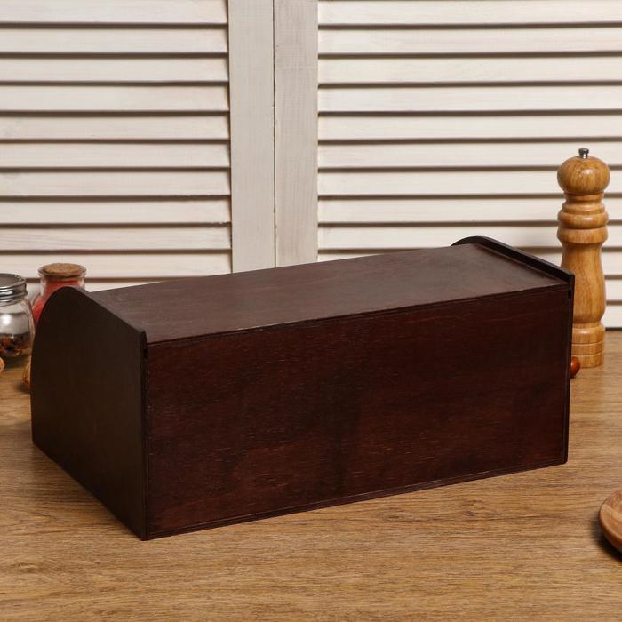 Хлебница деревянная "Буханка", прозрачный лак, цвет орех, 38×24.5×16.5 см - фото 3 - id-p197396233