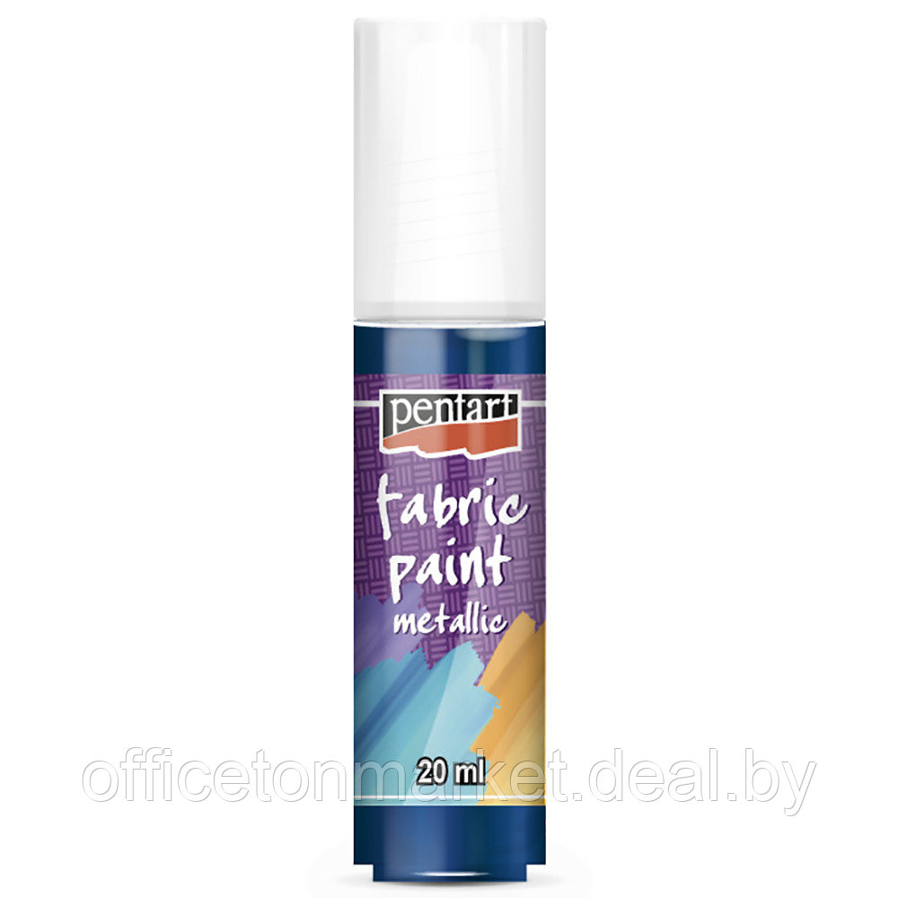 Краски для текстиля "Pentart Fabric paint metallic", 20 мл, синий - фото 1 - id-p197392952