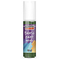 Краски для текстиля "Pentart Fabric paint metallic", 20 мл, зеленый