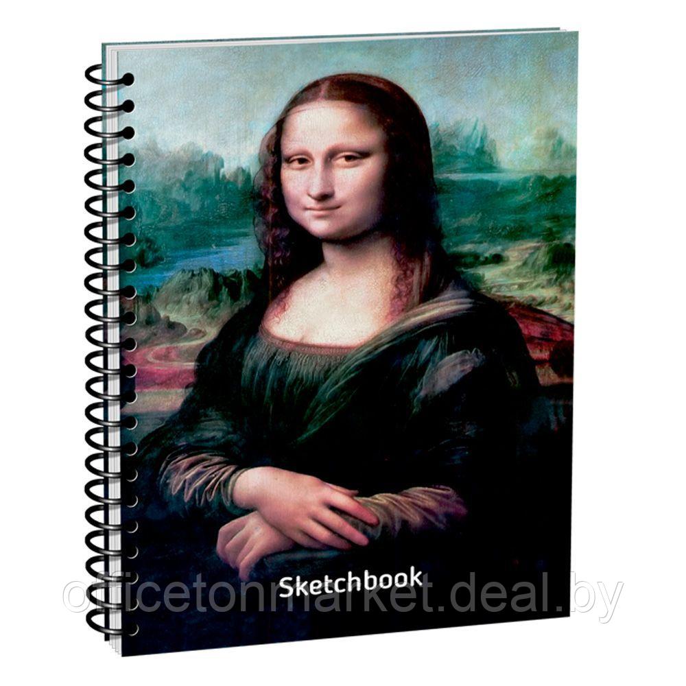 Скетчбук "Да Винчи. Мона Лиза", А5, 100 листов, разноцветный