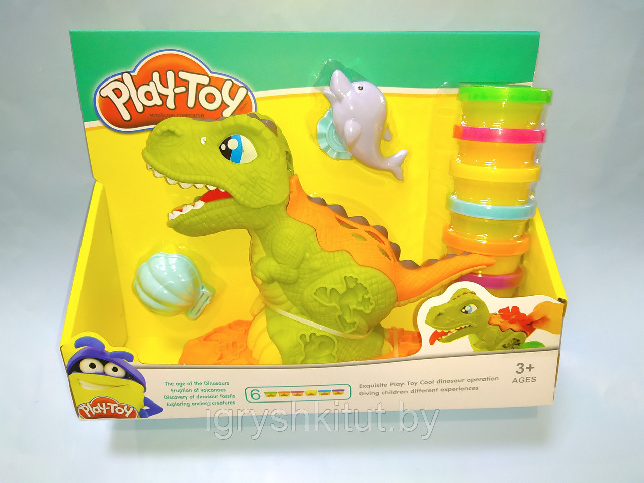 Набор для лепки "Динозавр", аналог Play Doh, арт.SM8041 - фото 1 - id-p181664400