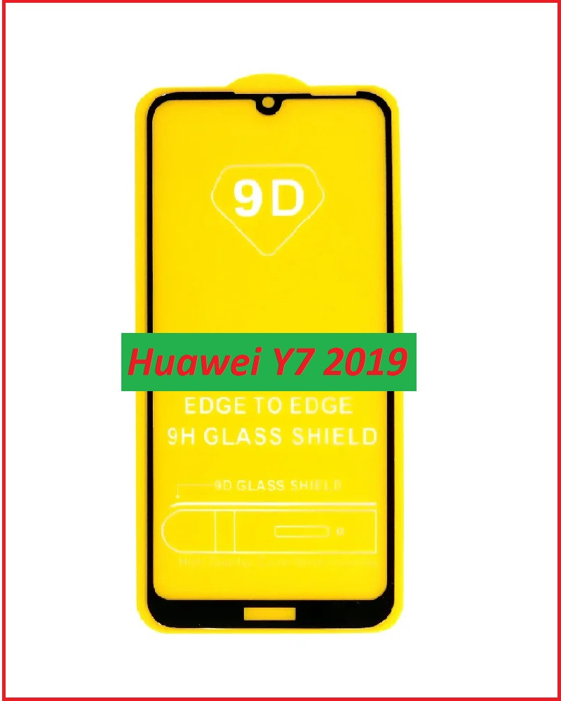 Защитное стекло Full-Screen для Huawei Y7 2019 DUB-LX1 черный (5D-9D с полной проклейкой), фото 1
