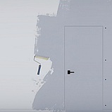 Дверь скрытая под покраску стандартная с хром матовой алюминиевой кромкой ДССП 1900*600*40мм, фото 4