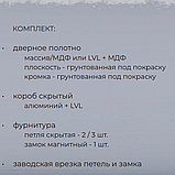 Дверь скрытая под покраску стандартная с хром матовой алюминиевой кромкой ДССП 1900*600*40мм, фото 5