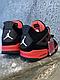 Кроссовки Nike Air Jordan 4 Retro черно-красные, фото 2
