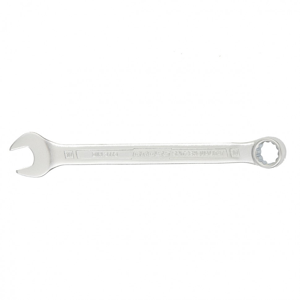 Ключ комбинированный 10 мм, CrV, холодный штамп Gross - фото 1 - id-p197451783