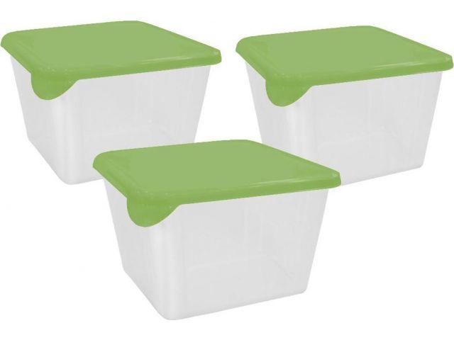 Набор контейнеров д/хранения и заморозки продуктов, 3 шт., квадратные 0,45 л, фисташка, SUGAR&SPICE (3 шт., - фото 1 - id-p197453851