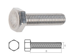 Болт М10х80 шестигр., нерж.сталь (А2), DIN 933 (50 шт в карт. уп.) (STARFIX)