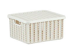 Ящик для хранения с крышкой ВЯЗАНИЕ 85х148х170мм (белый) IDEA