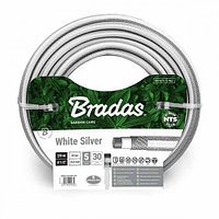 Шланг поливочный 5-ти слойный NTS WHITE SILVER 1/2" 20м, система анти скручивания "Bradas", Италия