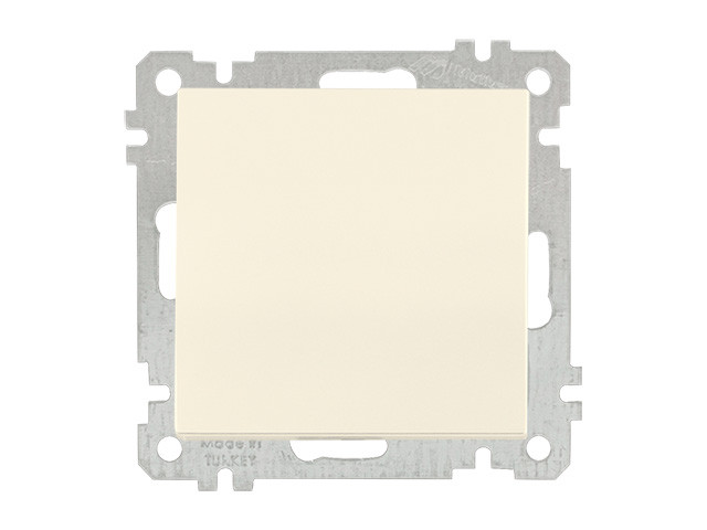 Выключатель 1-клав. двухполюсный (скрытый, без рамки, пруж. зажим) кремовый, DARIA, MUTLUSAN (10 A, 250 V, IP