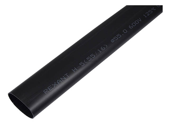 Термоусаживаемая трубка клеевая REXANT 55,0/16,0 мм, (3-4:1), черная, упаковка 2 шт. по 1 м REXANT - фото 1 - id-p197479811