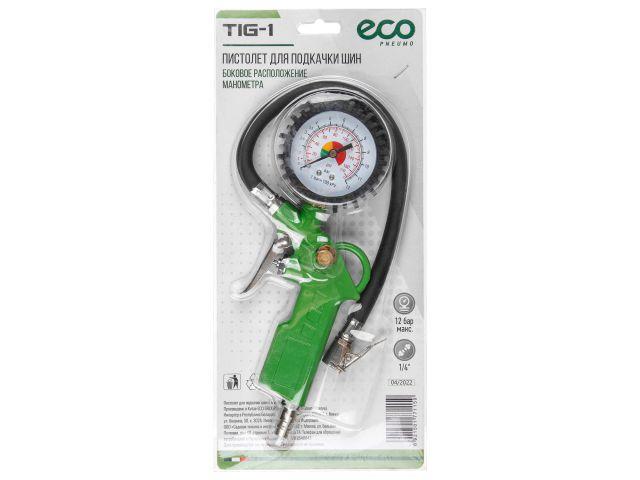 Пистолет для подкачки шин ECO TIG-1 с манометром (боковой манометр) - фото 1 - id-p197465077