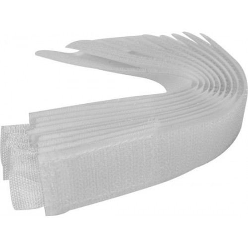 Лента тканая Velcro для стяжки кабеля на липучке  450мм, 10шт (белая)