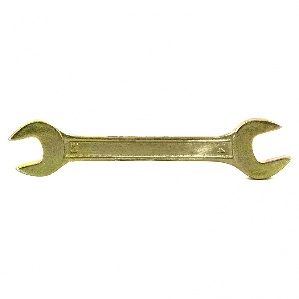 Ключ рожковый, 13 х 14 мм, желтый цинк Сибртех - фото 1 - id-p197452325