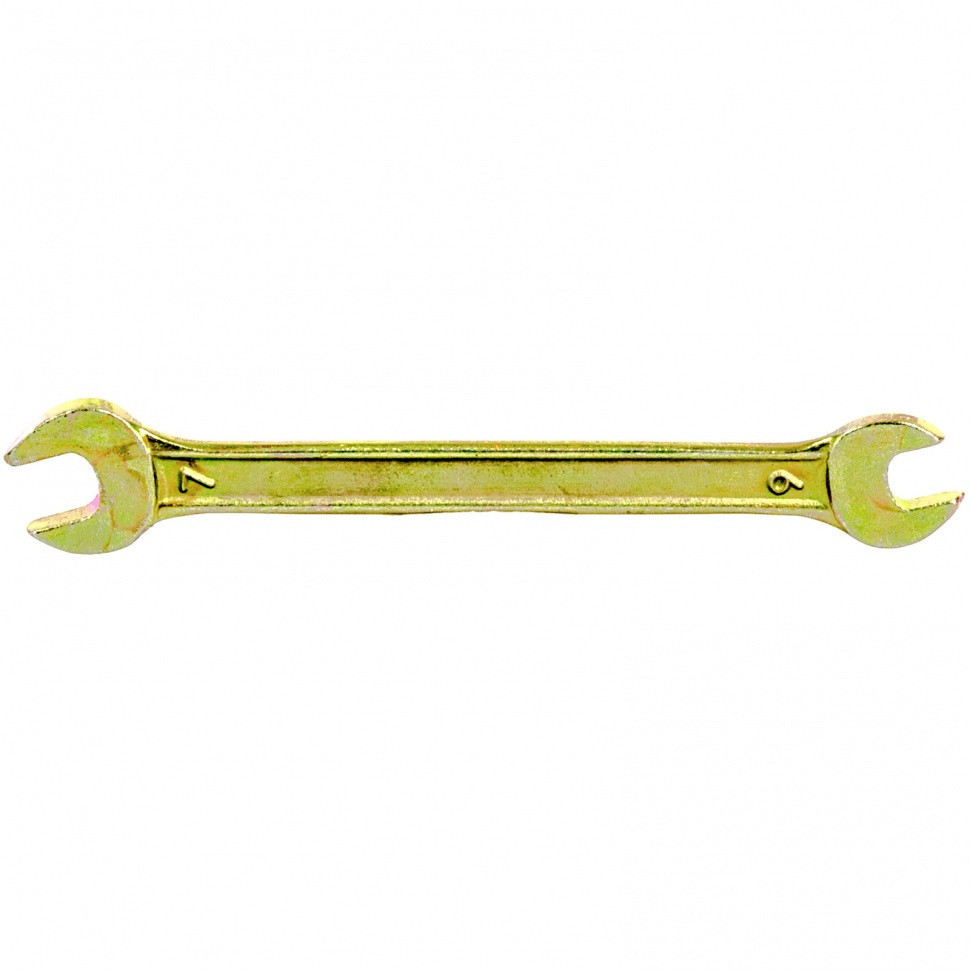 Ключ рожковый, 6 х 7 мм, желтый цинк Сибртех - фото 1 - id-p197452335