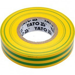 Изолента ПВХ желто-зеленая 15мм х 20м х 0,13мм "Yato"
