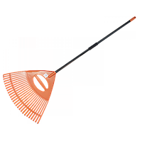 Грабли веерные пластмассовые 630мм. 26 зубцов с металлическим черенком "Bradas"
