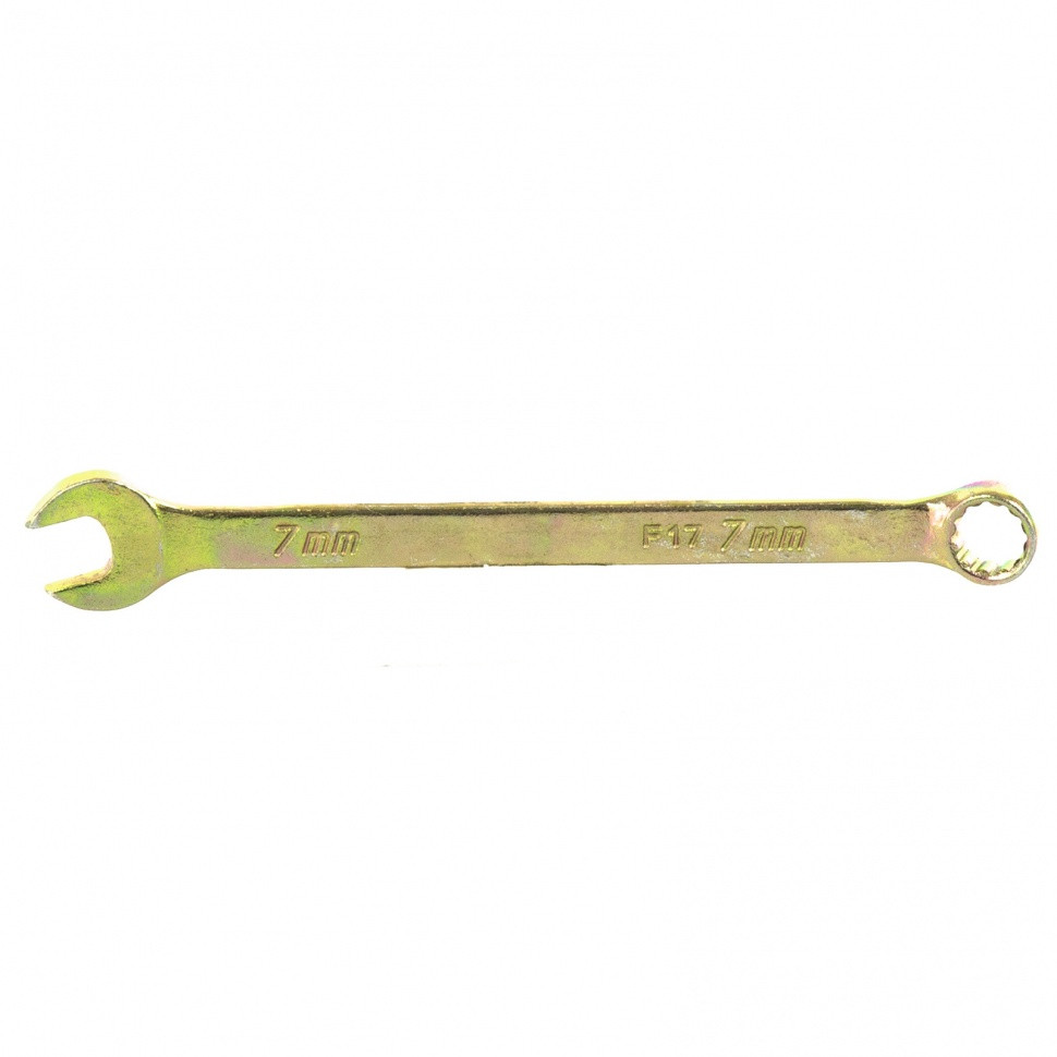 Ключ комбинированный, 7 мм, желтый цинк Сибртех - фото 1 - id-p197451639