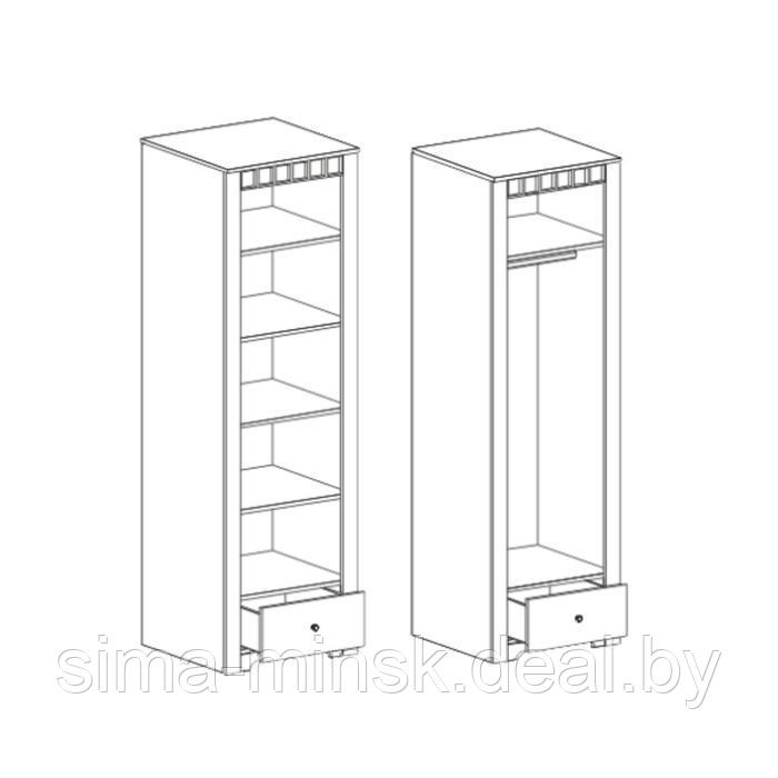 Шкаф 1-дв. Платяной Прованс, 590х602х1970, Бодега белая/Патина премиум - фото 3 - id-p197494170