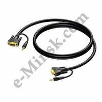 Кабель VGA + аудио miniJack 3.5мм Procab CLV115/3, 3м, КНР