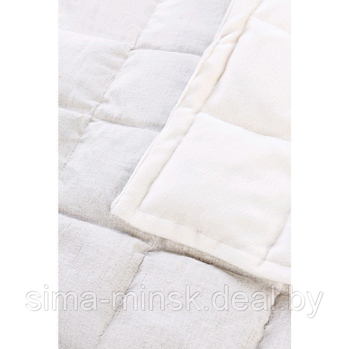 Одеяло утяжелённое, размер 90 × 120 см, лузга гречихи, лён/флис - фото 5 - id-p197495114