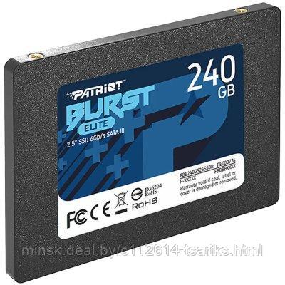Patriot BURST ELITE 240GB SSD, 2.5 7mm, SATA 6Gb/s, Read/Write: 450/320 MB/s, Random Read/Write IOPS 40K/40K - фото 1 - id-p179849894