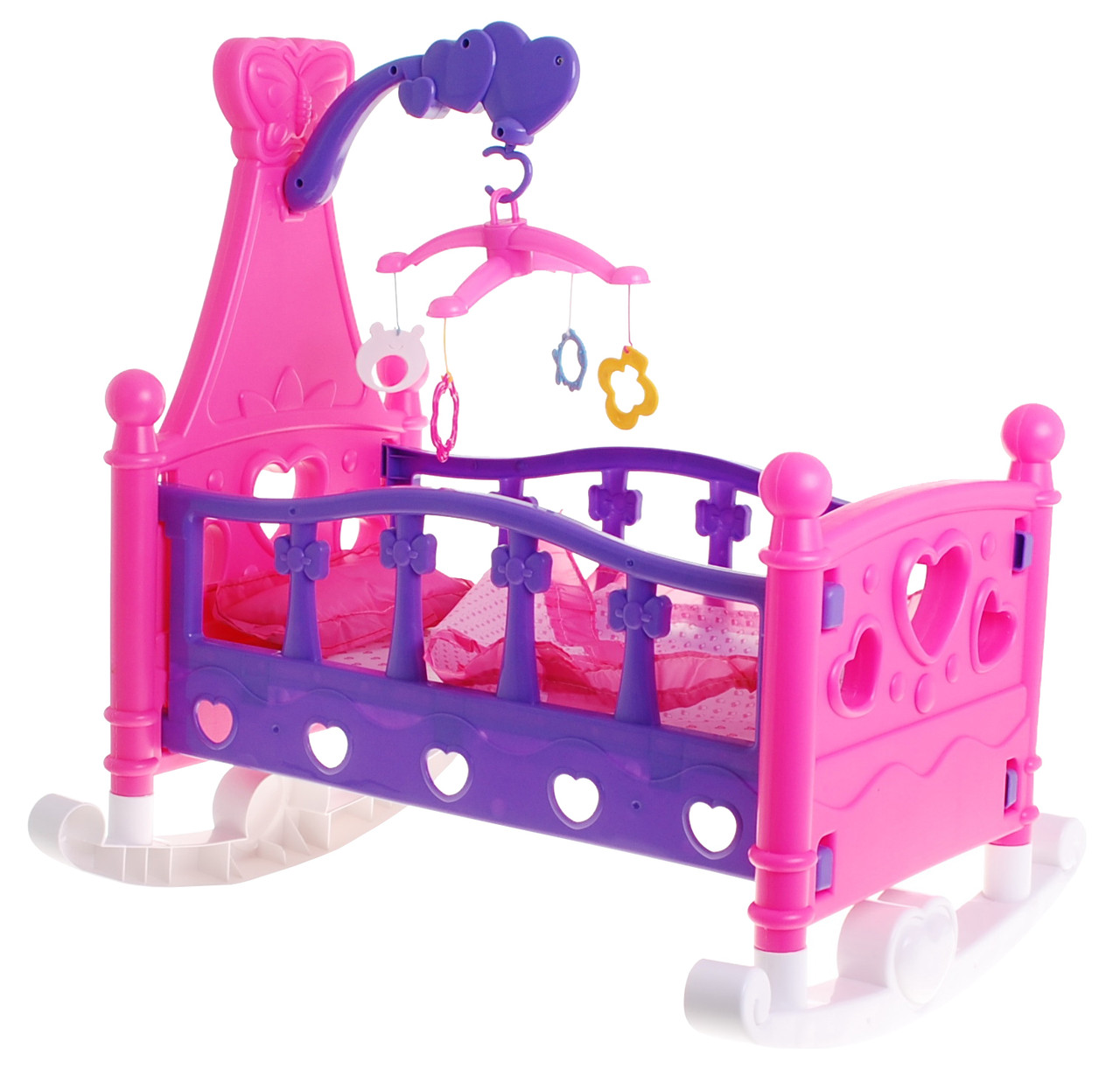 Кроватка для кукол с музыкальной каруселью, 661-03А