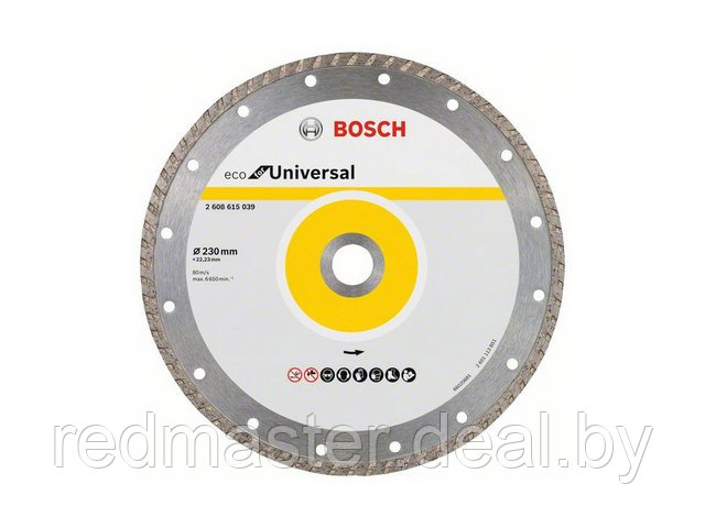 Алмазный круг 230х22 mm универсальный Turbo ECO UNIVERSAL (сухая резка) BOSCH 2608615048 - фото 1 - id-p197506140