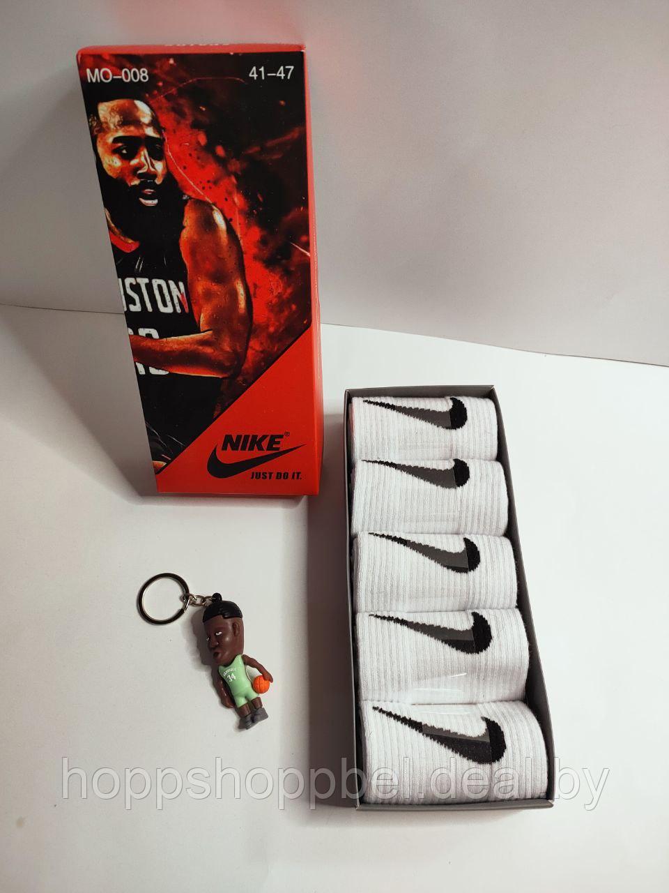 Набор носков Nike 41-47 размер (5 пар + брелок в одном наборе) - фото 1 - id-p197514799