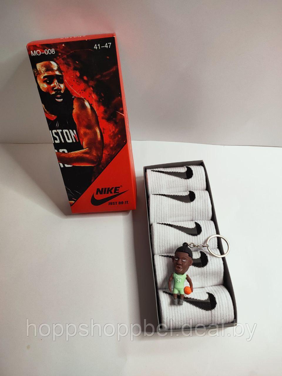 Набор носков Nike 41-47 размер (5 пар + брелок в одном наборе) - фото 2 - id-p197514799
