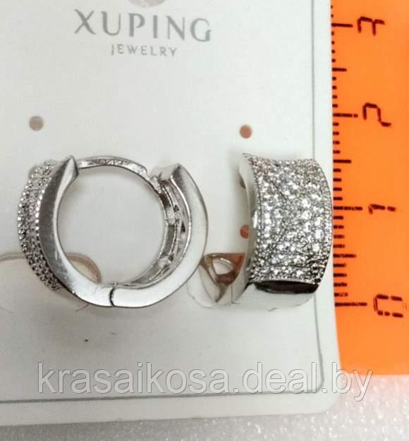 Серьги Xuping со стразами 61502 женские классические красивые бижутерия Ксюпинг хагги - фото 1 - id-p136150974