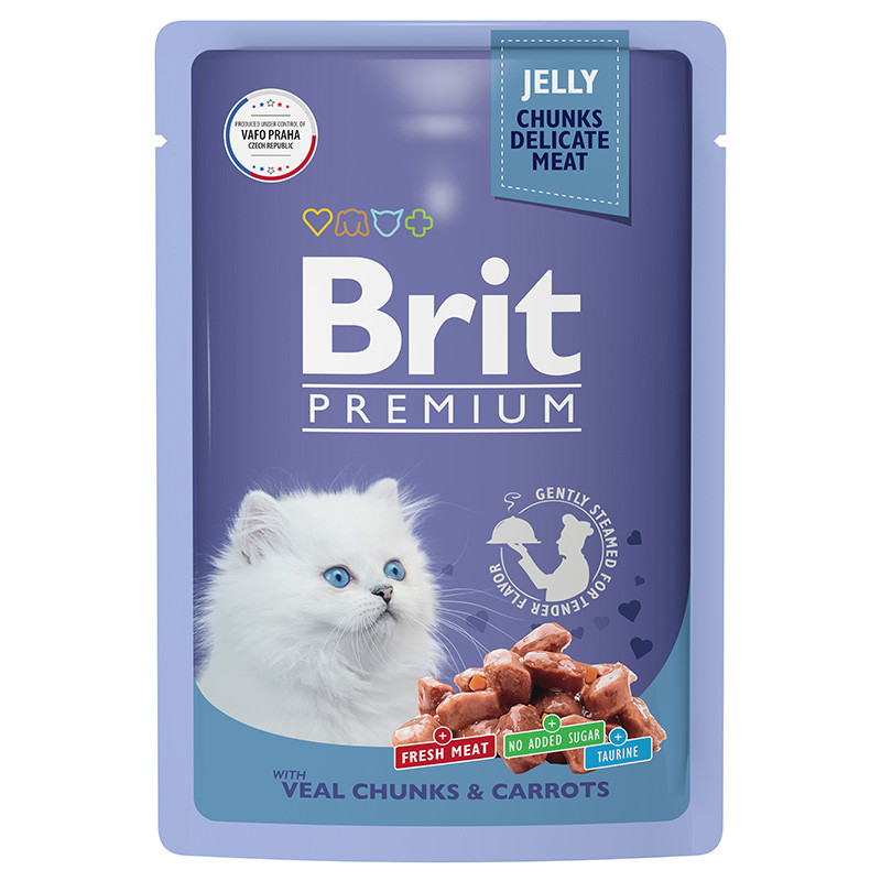 "Brit" Premium Пауч для котят телятина с морковью в желе 85 г - фото 1 - id-p197515425