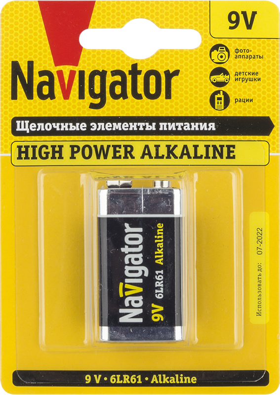 Элемент питания 9V крона NBT-NE-6LR61-BP1 ALKALINE - фото 1 - id-p197519940