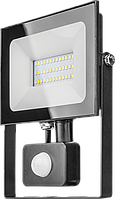 Прожектор LED 30Вт с датчиком движения черный 4000K OFL-02-BL-IP65-SNRA