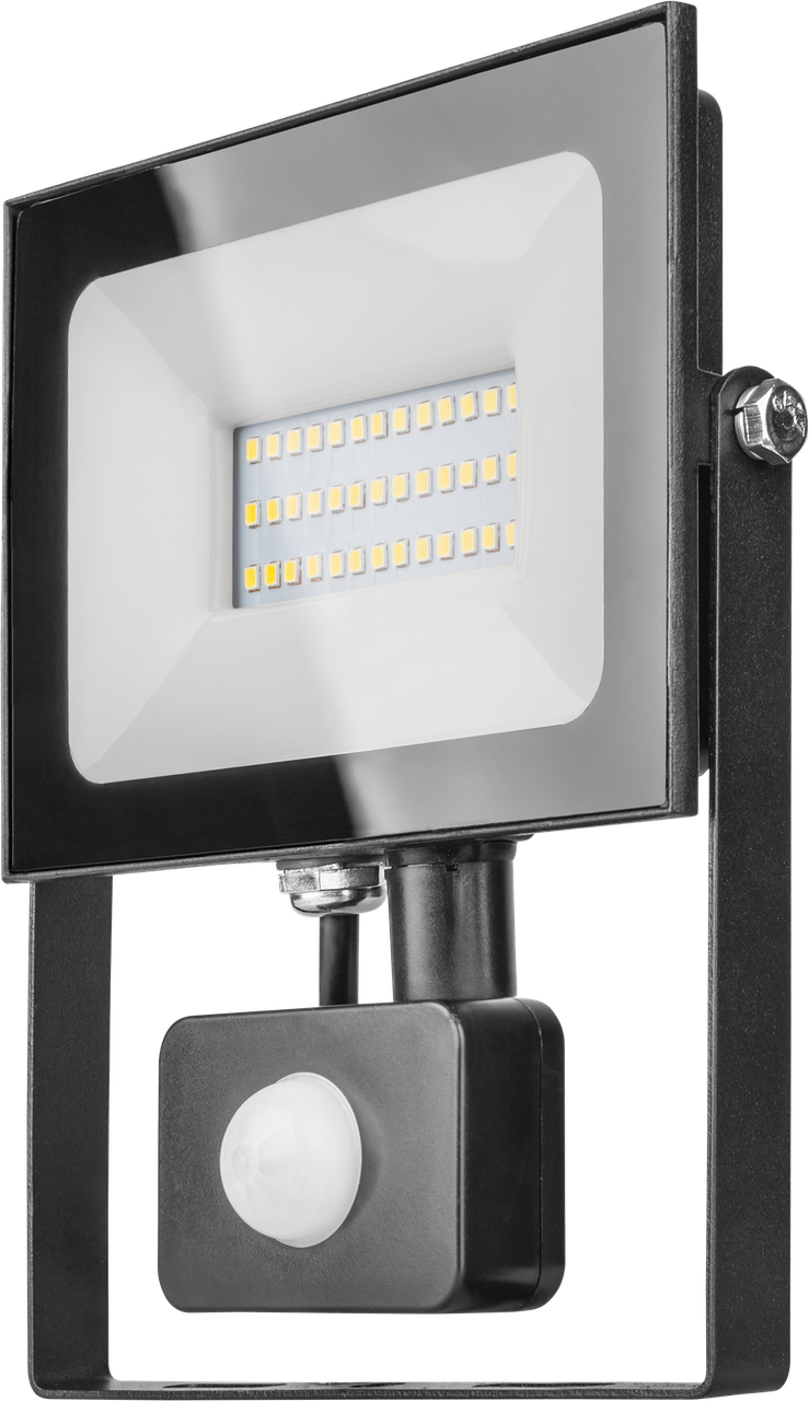 Прожектор LED 30Вт с датчиком движения черный 4000K OFL-02-BL-IP65-SNRA - фото 1 - id-p197519255
