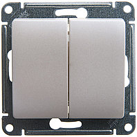 Выключатель скрытой установки Глосса 2-клавишный, 10А, без рамки (механизм) Перламутр GSL000651