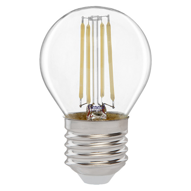 Лампа LED E27 4Вт шар 4500К прозрачный филамент GLDEN-G45S-B-4 - фото 1 - id-p197519089