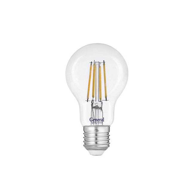 Лампа LED E27 8Вт прозрачный филамент GLDEN-A60S-B - фото 1 - id-p197519097