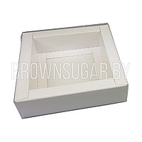 Коробка для печенья с прозрачной крышкой Белая (Россия, 115х115х30 мм) 0000005367