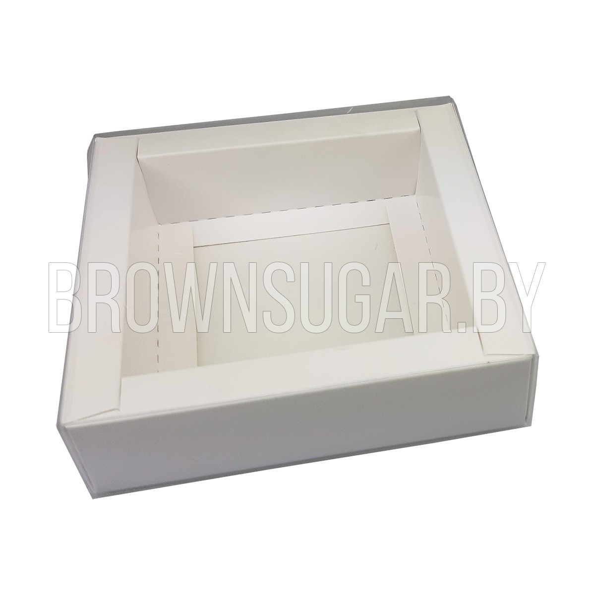 Коробка для печенья с прозрачной крышкой Белая (Россия, 115х115х30 мм) 0000005367 - фото 1 - id-p195037935