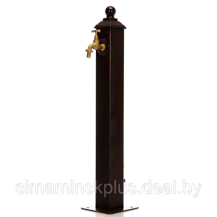 Водозаборная колонка, 16 × 16 × 79 см, темно-коричневая
