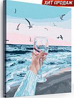 Картины по номерам море девушка природа на холсте на подрамнике 40х50 рисование живопись