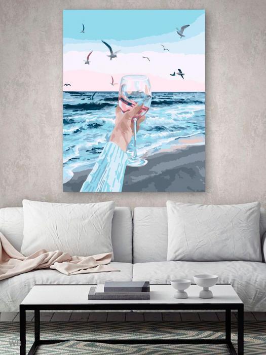 Картины по номерам море девушка природа на холсте на подрамнике 40х50 рисование живопись - фото 3 - id-p197522719