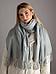 Шарф зимний палантин женский теплый длинный кашемировый платок шарфик серый однотонный на голову под пальто, фото 4
