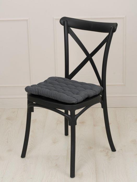 Подушка на стул 40x40 квадратная черная сидушка с лузгой гречихи - фото 10 - id-p197522772