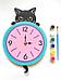 Часы раскраска настенные детские Котик Часовой механизм для настенных часов Поделки для девочек детей, фото 4